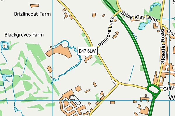 B47 6LW map - OS VectorMap District (Ordnance Survey)