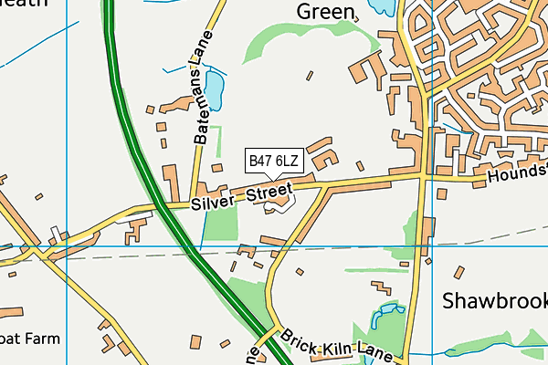 B47 6LZ map - OS VectorMap District (Ordnance Survey)