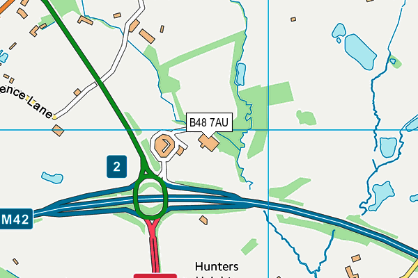 B48 7AU map - OS VectorMap District (Ordnance Survey)