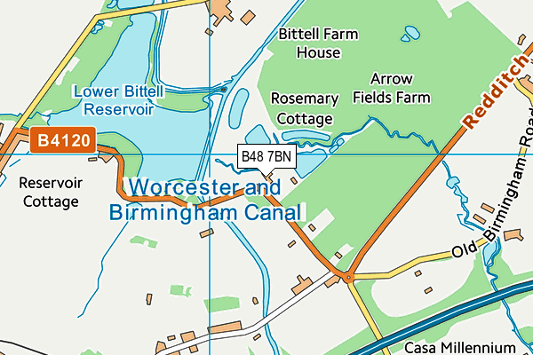 B48 7BN map - OS VectorMap District (Ordnance Survey)