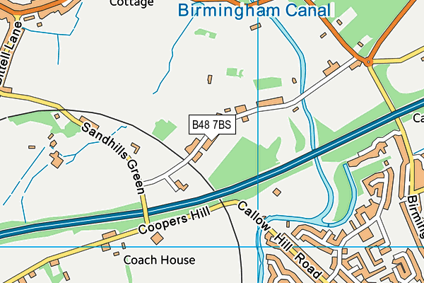 B48 7BS map - OS VectorMap District (Ordnance Survey)