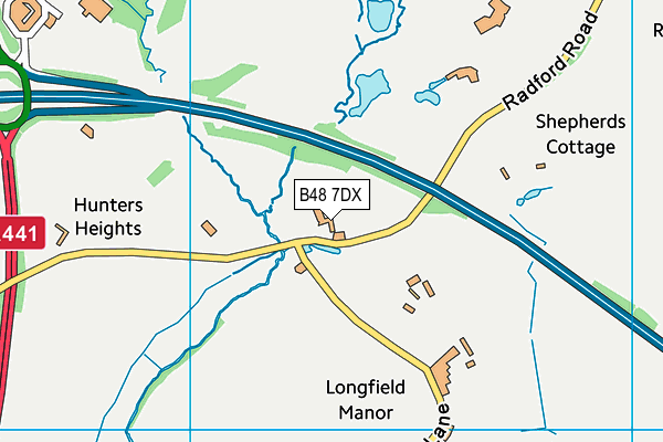 B48 7DX map - OS VectorMap District (Ordnance Survey)