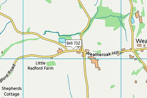 B48 7DZ map - OS VectorMap District (Ordnance Survey)