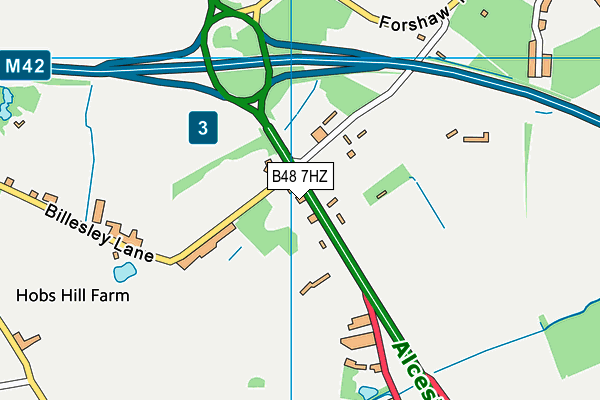 B48 7HZ map - OS VectorMap District (Ordnance Survey)