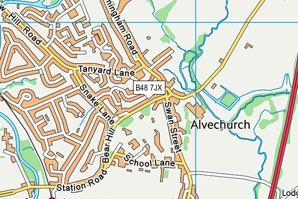 B48 7JX map - OS VectorMap District (Ordnance Survey)