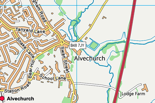 B48 7JY map - OS VectorMap District (Ordnance Survey)