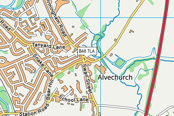 B48 7LA map - OS VectorMap District (Ordnance Survey)