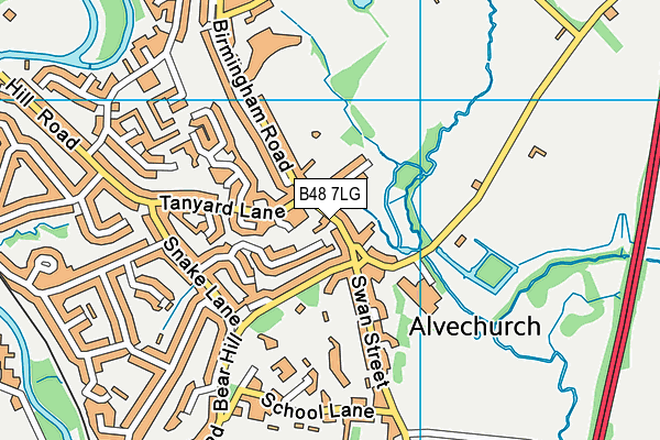 B48 7LG map - OS VectorMap District (Ordnance Survey)