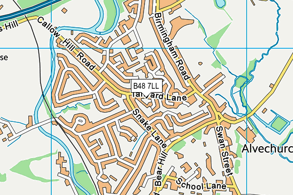 B48 7LL map - OS VectorMap District (Ordnance Survey)