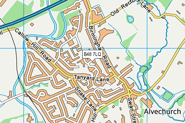 B48 7LQ map - OS VectorMap District (Ordnance Survey)