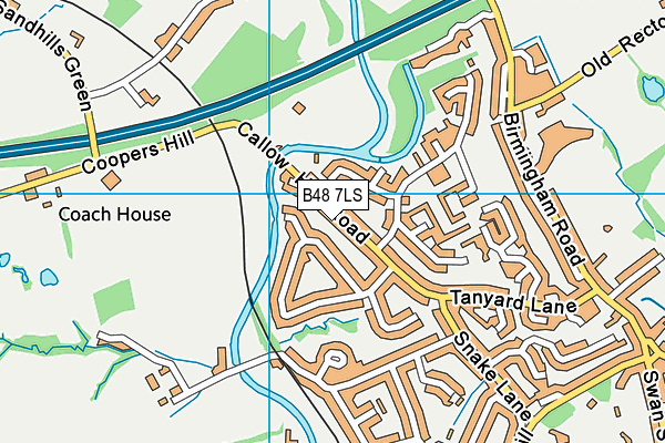 B48 7LS map - OS VectorMap District (Ordnance Survey)