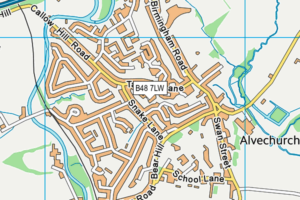 B48 7LW map - OS VectorMap District (Ordnance Survey)