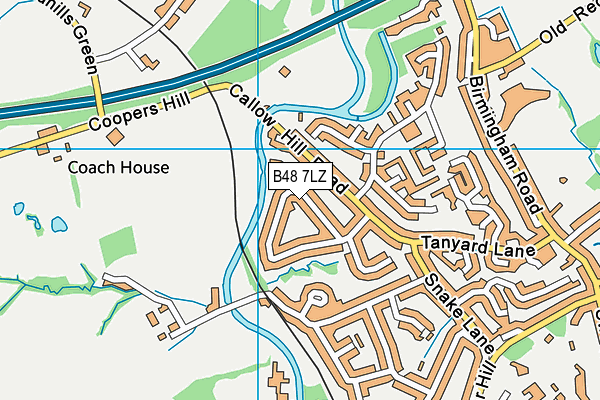 B48 7LZ map - OS VectorMap District (Ordnance Survey)