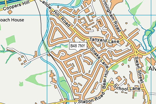 B48 7NY map - OS VectorMap District (Ordnance Survey)