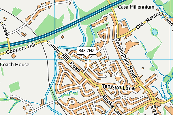 B48 7NZ map - OS VectorMap District (Ordnance Survey)