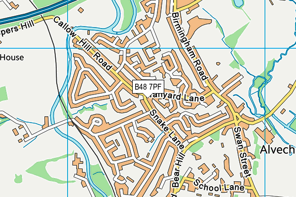 B48 7PF map - OS VectorMap District (Ordnance Survey)