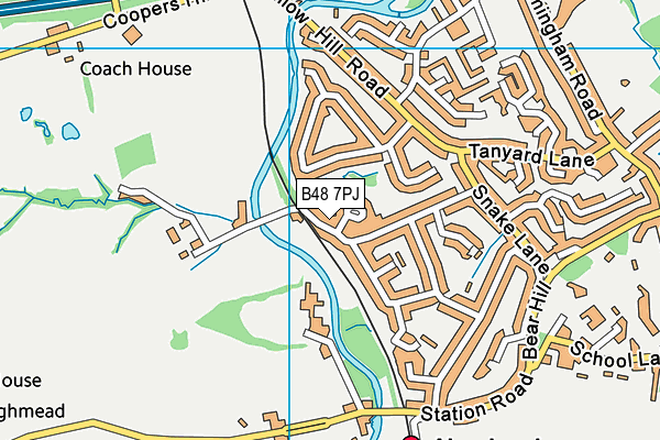 B48 7PJ map - OS VectorMap District (Ordnance Survey)