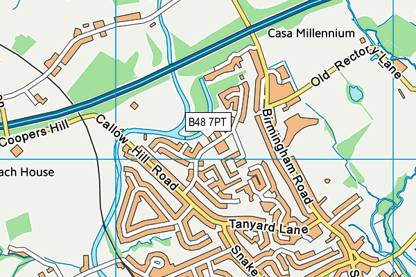 B48 7PT map - OS VectorMap District (Ordnance Survey)