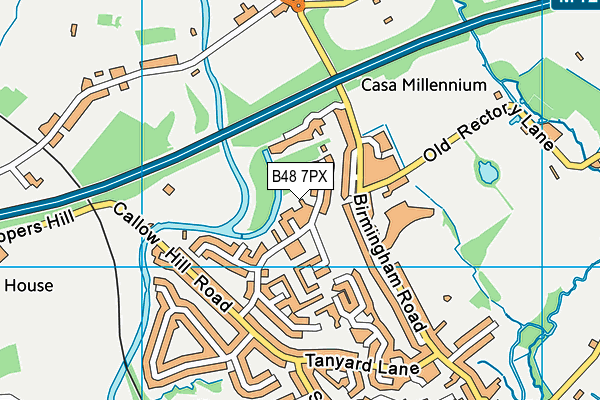 B48 7PX map - OS VectorMap District (Ordnance Survey)