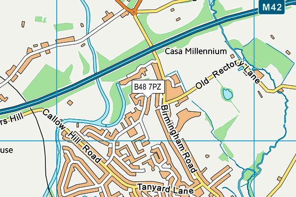 B48 7PZ map - OS VectorMap District (Ordnance Survey)