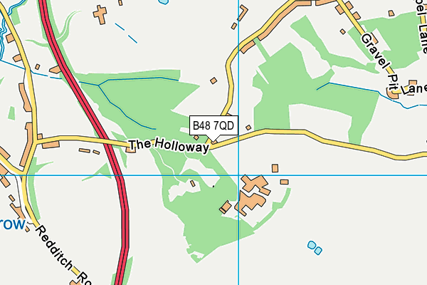 B48 7QD map - OS VectorMap District (Ordnance Survey)