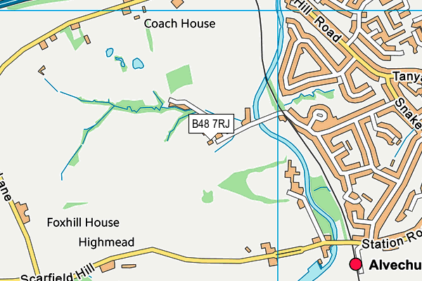 B48 7RJ map - OS VectorMap District (Ordnance Survey)