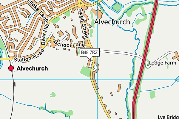 B48 7RZ map - OS VectorMap District (Ordnance Survey)