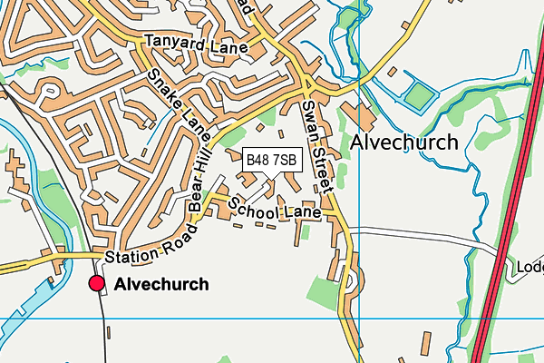 B48 7SB map - OS VectorMap District (Ordnance Survey)