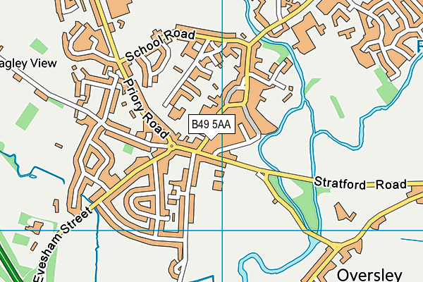 B49 5AA map - OS VectorMap District (Ordnance Survey)