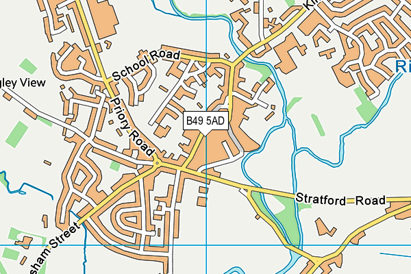 B49 5AD map - OS VectorMap District (Ordnance Survey)