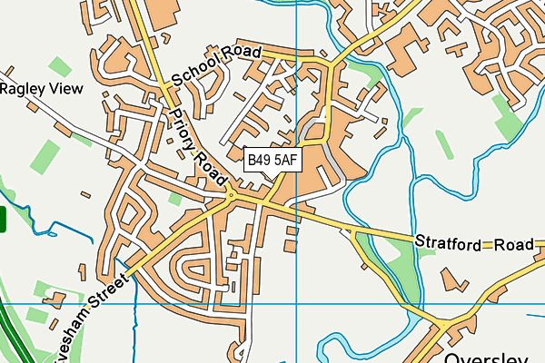 B49 5AF map - OS VectorMap District (Ordnance Survey)