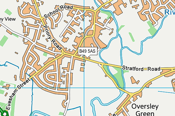 B49 5AS map - OS VectorMap District (Ordnance Survey)