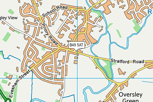 B49 5AT map - OS VectorMap District (Ordnance Survey)