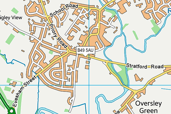 B49 5AU map - OS VectorMap District (Ordnance Survey)
