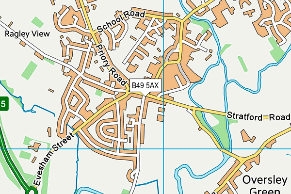 B49 5AX map - OS VectorMap District (Ordnance Survey)