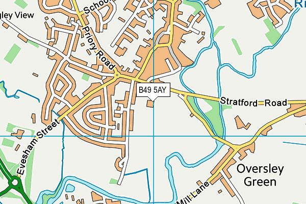 B49 5AY map - OS VectorMap District (Ordnance Survey)