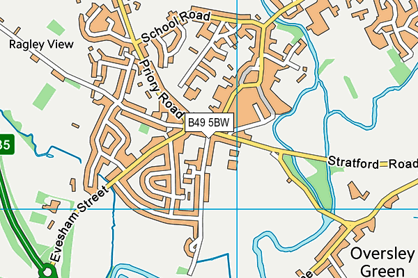 B49 5BW map - OS VectorMap District (Ordnance Survey)