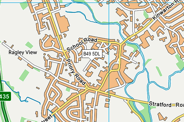 Alcester Tennis Club map (B49 5DL) - OS VectorMap District (Ordnance Survey)