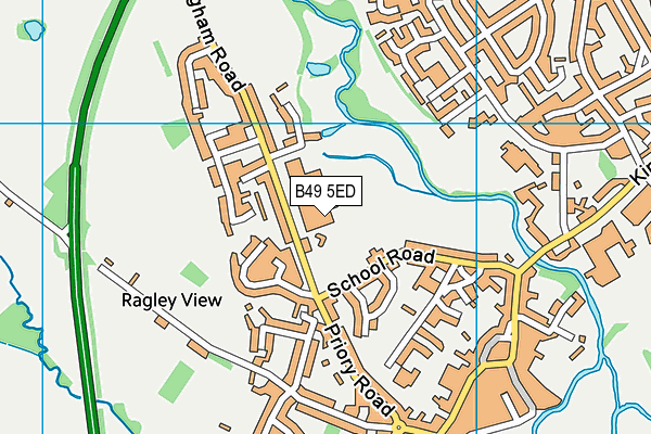 Alcester Grammar School map (B49 5ED) - OS VectorMap District (Ordnance Survey)
