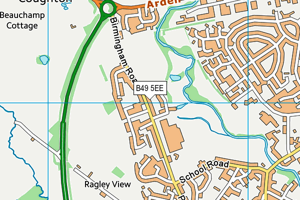 B49 5EE map - OS VectorMap District (Ordnance Survey)