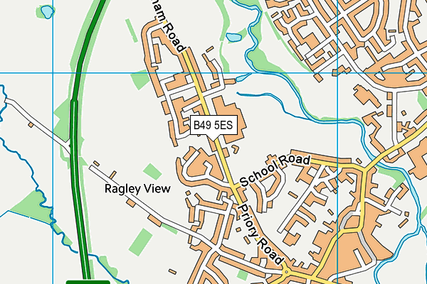 B49 5ES map - OS VectorMap District (Ordnance Survey)