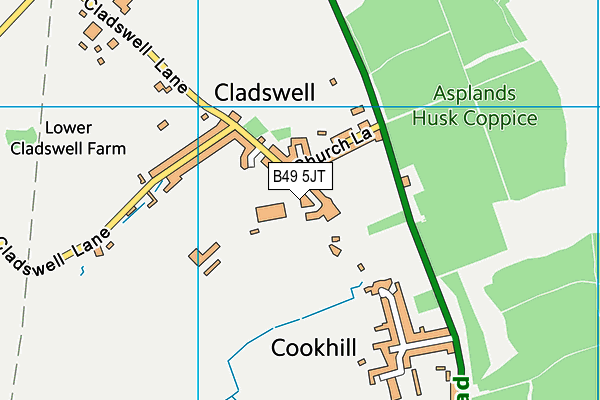 B49 5JT map - OS VectorMap District (Ordnance Survey)