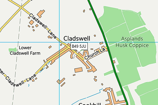 B49 5JU map - OS VectorMap District (Ordnance Survey)