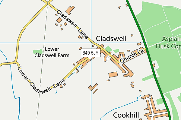 B49 5JY map - OS VectorMap District (Ordnance Survey)