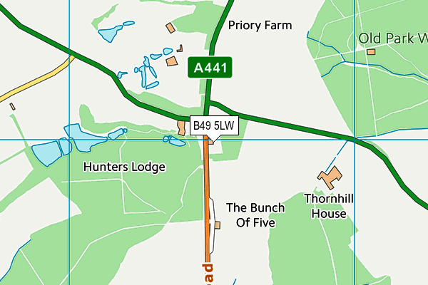 B49 5LW map - OS VectorMap District (Ordnance Survey)