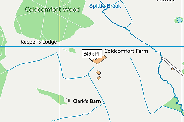 B49 5PT map - OS VectorMap District (Ordnance Survey)