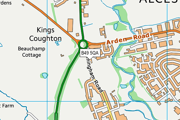 B49 5QA map - OS VectorMap District (Ordnance Survey)