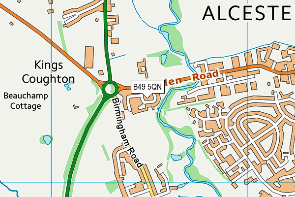 B49 5QN map - OS VectorMap District (Ordnance Survey)