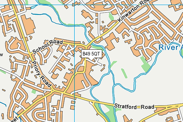 B49 5QT map - OS VectorMap District (Ordnance Survey)