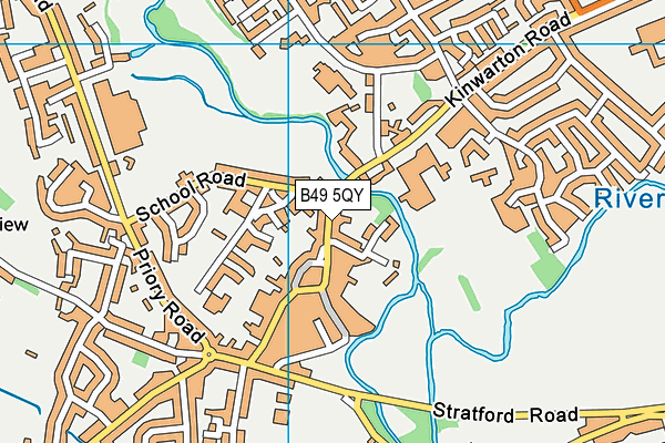 B49 5QY map - OS VectorMap District (Ordnance Survey)